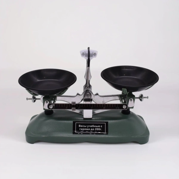 Весы учебные с гирями до 200 гр.